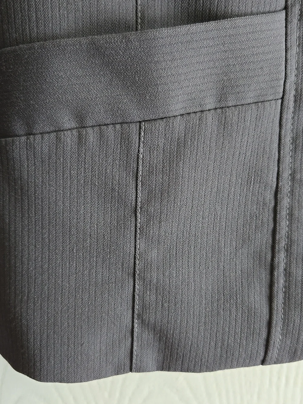 Vera Moda | Gray Pinstripe Blazer Tailored Single-Breasted Lined Size 38 - Picture 9 of 10